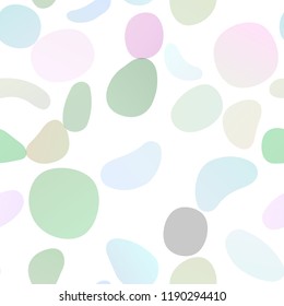 Light Multicolor, Rainbow vector seamless pattern with spheres. Abstract illustration with colored bubbles in nature style. Pattern for design of fabric, wallpapers.