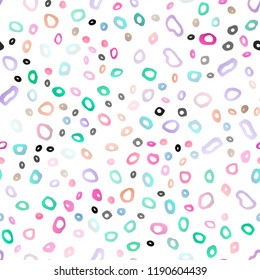 Light Multicolor, Rainbow vector seamless template with spots. Glitter abstract illustration with blurred drops of rain. Trendy design for wallpaper, fabric makers.