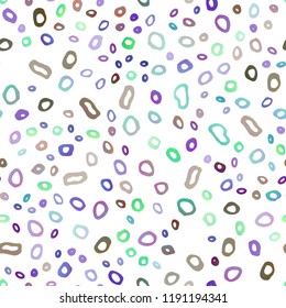 Light Multicolor, Rainbow vector seamless backdrop with dots, spots. Blurred decorative design in abstract style with bubbles. Pattern for design of window blinds, curtains.