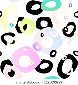 Light Multicolor, Rainbow vector seamless layout with circle spots. Colorful illustration with blurred circles in nature style. Pattern for design of window blinds, curtains.