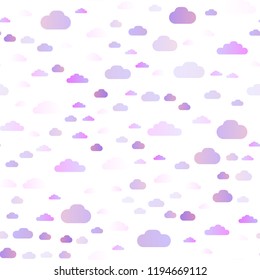 Light Multicolor, Rainbow vector seamless template with sky, clouds. Beautiful illustration with colorful sky, clouds. Design for textile, fabric, wallpapers.