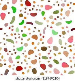 Light Multicolor, Rainbow vector seamless backdrop with dots, spots. Blurred bubbles on abstract backdrop with colorful gradient. Pattern for design of window blinds, curtains.