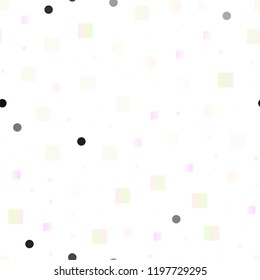 Light Multicolor, Rainbow vector seamless cover with circles, cubes. Glitter abstract illustration with cubes, circles. Template for business cards, websites.