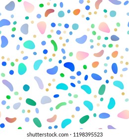 Light Multicolor, Rainbow vector seamless backdrop with dots, spots. Glitter abstract illustration with blurred drops of rain. Trendy design for wallpaper, fabric makers.