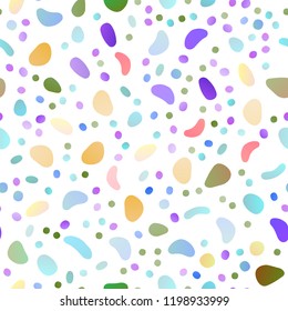 Light Multicolor, Rainbow vector seamless backdrop with dots, spots. Colorful illustration with blurred circles in nature style. Design for textile, fabric, wallpapers.