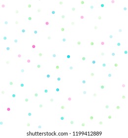 Light Multicolor, Rainbow vector seamless background with bubbles. Blurred bubbles on abstract background with colorful gradient. The pattern can be used for ads, leaflets of liquid.