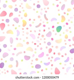 Light Multicolor, Rainbow vector seamless template with spots. Glitter abstract illustration with blurred drops of rain. Trendy design for wallpaper, fabric makers.