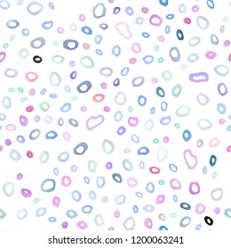 Light Multicolor, Rainbow vector seamless backdrop with dots, spots. Blurred bubbles on abstract backdrop with colorful gradient. Pattern for design of window blinds, curtains.