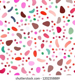 Light Multicolor, Rainbow vector seamless pattern with spheres. Blurred decorative design in abstract style with bubbles. Trendy design for wallpaper, fabric makers.