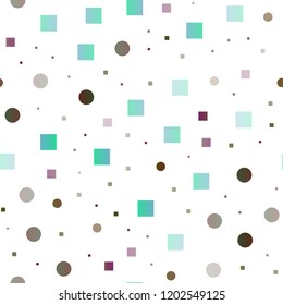 Light Multicolor, Rainbow vector seamless layout with circle spots, cubes. Glitter abstract illustration with cubes, circles. Pattern for design of fabric, wallpapers.