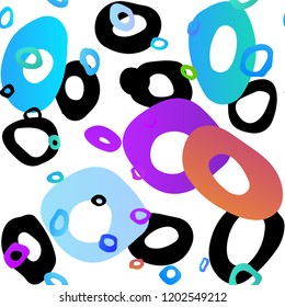 Light Multicolor, Rainbow vector seamless template with spots. Modern abstract illustration with colorful water drops. Pattern for design of fabric, wallpapers.