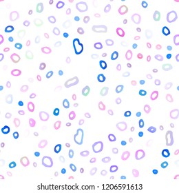 Light Multicolor, Rainbow vector seamless layout with circle spots. Colorful illustration with blurred circles in nature style. Pattern for design of window blinds, curtains.