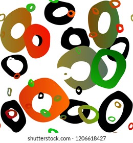 Light Multicolor, Rainbow vector seamless texture with disks. Modern abstract illustration with colorful water drops. Pattern for design of fabric, wallpapers.