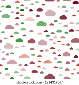 Light Multicolor, Rainbow vector seamless backdrop with cumulus. Colorful illustration with abstract clouds. Pattern for trendy fabric, wallpapers.