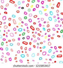 Light Multicolor, Rainbow vector seamless pattern with spheres. Modern abstract illustration with colorful water drops. Pattern for design of window blinds, curtains.