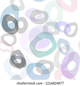 Light Multicolor, Rainbow vector seamless cover with circles. Glitter abstract illustration with blurred drops of rain. Pattern for trendy fabric, wallpapers.