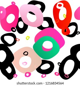 Light Multicolor, Rainbow vector seamless texture with disks. Blurred decorative design in abstract style with bubbles. Pattern for design of window blinds, curtains.