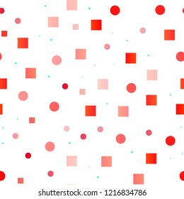 Light Multicolor, Rainbow vector seamless template with spots, rectangles. Abstract illustration with colorful circles, rectangles. Pattern for design of window blinds, curtains.