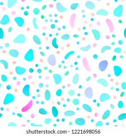 Light Multicolor, Rainbow vector seamless template with spots. Glitter abstract illustration with blurred drops of rain. Pattern for design of window blinds, curtains.
