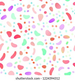 Light Multicolor, Rainbow vector seamless background with bubbles. Colorful illustration with blurred circles in nature style. Pattern for trendy fabric, wallpapers.