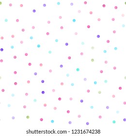 Light Multicolor, Rainbow vector seamless texture with disks. Abstract illustration with colored bubbles in nature style. The pattern can be used for beautiful websites.