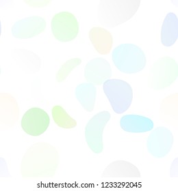 Light Multicolor, Rainbow vector seamless template with spots. Blurred bubbles on abstract backdrop with colorful gradient. Pattern for design of window blinds, curtains.