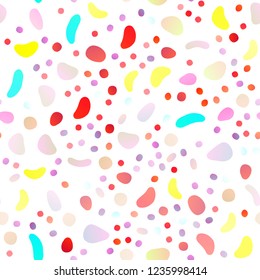 Light Multicolor, Rainbow vector seamless background with bubbles. Modern abstract illustration with colorful water drops. Pattern for design of window blinds, curtains.