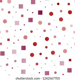 Light Multicolor, Rainbow vector seamless backdrop with dots, spots, cubes. Decorative design in abstract style with circles, rectangles. Pattern for design of window blinds, curtains.