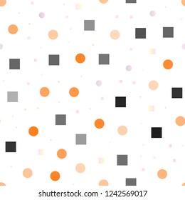Light Multicolor, Rainbow vector seamless cover with circles, cubes. Colorful gradient with circles, rectangles on abstract backdrop. Trendy design for wallpaper, fabric makers.