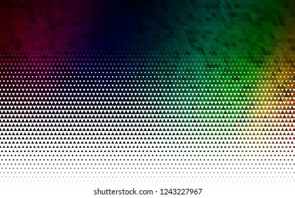 Light Multicolor, Rainbow vector seamless background with triangles. Illustration with set of colorful triangles. Template for business cards, websites.