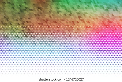 Light Multicolor, Rainbow vector seamless pattern in polygonal style. Decorative design in abstract style with triangles. Pattern for trendy fabric, wallpapers.