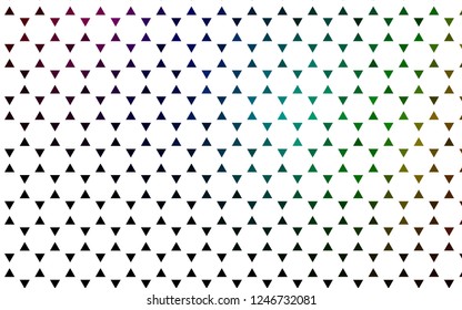 Light Multicolor, Rainbow vector seamless backdrop with lines, triangles. Decorative design in abstract style with triangles. Trendy design for wallpaper, fabric makers.