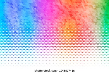 Light Multicolor, Rainbow vector seamless pattern in polygonal style. Triangles on abstract background with colorful gradient. Pattern for design of fabric, wallpapers.