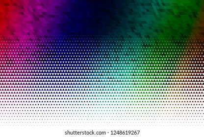 Light Multicolor, Rainbow vector seamless cover in polygonal style. Decorative design in abstract style with triangles. Design for textile, fabric, wallpapers.