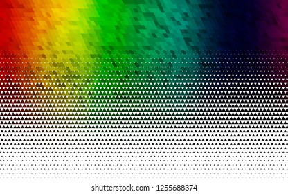 Light Multicolor, Rainbow vector seamless pattern in polygonal style. Triangles on abstract background with colorful gradient. Pattern for trendy fabric, wallpapers.