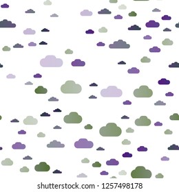 Light Multicolor, Rainbow vector seamless texture with cloudy sky. Colorful illustration consisted of abstract clouds. Design for textile, fabric, wallpapers.