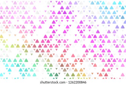 Light Multicolor, Rainbow vector seamless cover in polygonal style. Abstract gradient illustration with triangles. Pattern for trendy fabric, wallpapers.
