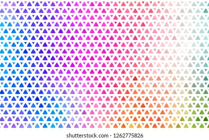 Light Multicolor, Rainbow vector seamless background with triangles. Decorative design in abstract style with triangles. Trendy design for wallpaper, fabric makers.