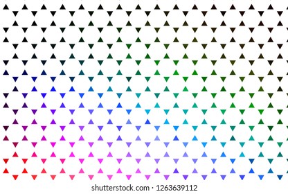 Light Multicolor, Rainbow vector seamless background with triangles. Illustration with set of colorful triangles. Pattern for design of window blinds, curtains.