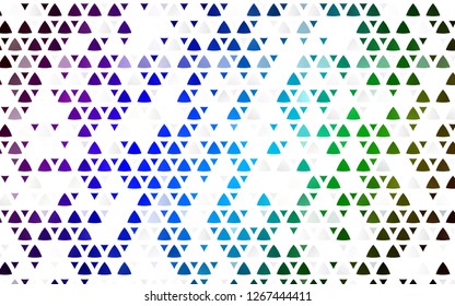 Light Multicolor, Rainbow vector seamless cover in polygonal style. Abstract gradient illustration with triangles. Pattern for design of window blinds, curtains.