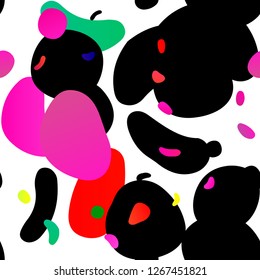 Light Multicolor, Rainbow vector seamless pattern with spheres. Blurred decorative design in abstract style with bubbles. Pattern for design of window blinds, curtains.