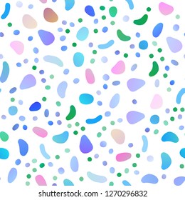 Light Multicolor, Rainbow vector seamless backdrop with dots, spots. Glitter abstract illustration with blurred drops of rain. Pattern for trendy fabric, wallpapers.