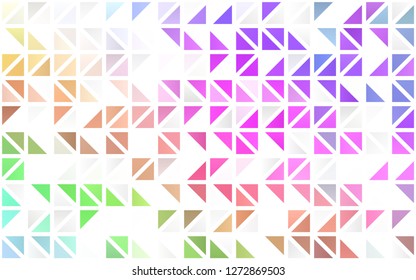 Light Multicolor, Rainbow vector seamless template with crystals, triangles. Glitter abstract illustration with triangular shapes. Trendy design for wallpaper, fabric makers.