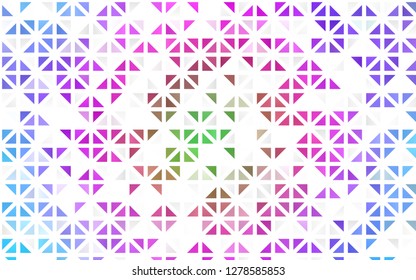Light Multicolor, Rainbow vector seamless pattern in polygonal style. Modern abstract illustration with colorful triangles. Trendy design for wallpaper, fabric makers.