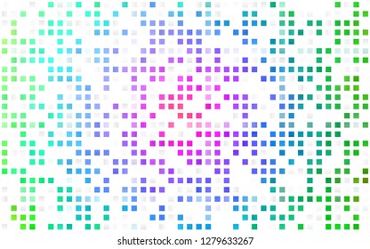 Light Multicolor, Rainbow vector seamless pattern in square style. Decorative design in abstract style with rectangles. Trendy design for wallpaper, fabric makers.
