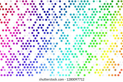 Light Multicolor, Rainbow vector seamless backdrop with hexagons. Abstract illustration with colorful hexagons. Pattern for trendy fabric, wallpapers.