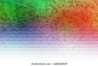 Light Multicolor, Rainbow vector seamless pattern in polygonal style. Beautiful illustration with triangles in nature style. Design for textile, fabric, wallpapers.