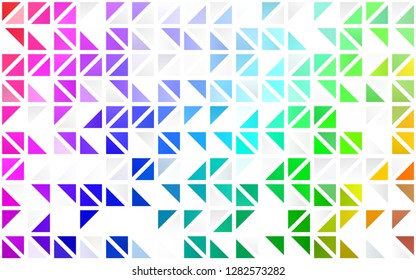 Light Multicolor, Rainbow vector seamless cover in polygonal style. Glitter abstract illustration with triangular shapes. Pattern for trendy fabric, wallpapers.