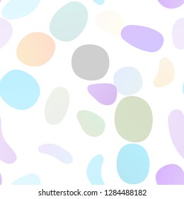 Light Multicolor, Rainbow vector seamless template with spots. Blurred bubbles on abstract backdrop with colorful gradient. Pattern for trendy fabric, wallpapers.