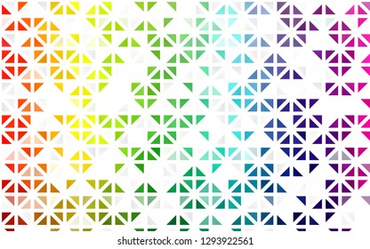 Light Multicolor, Rainbow vector seamless pattern in polygonal style. Beautiful illustration with triangles in nature style. Trendy design for wallpaper, fabric makers.